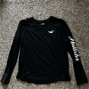 Hollister Black Long Sleeve Tee with Logo